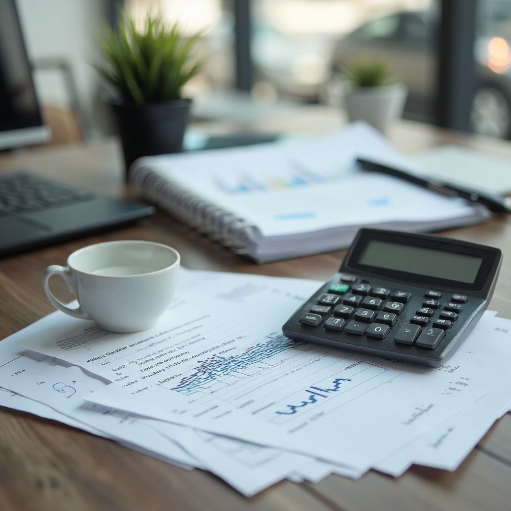 Calculadora y documentos financieros